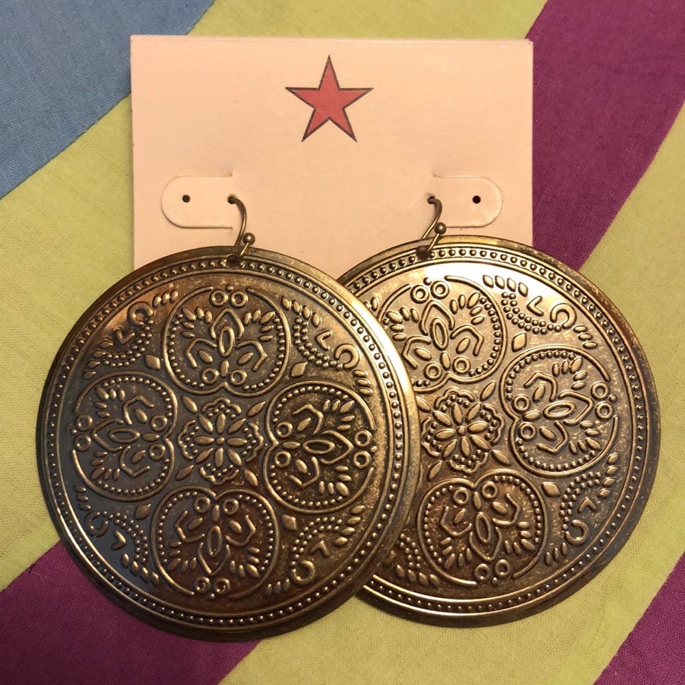 Boho Brass Metal Earrings